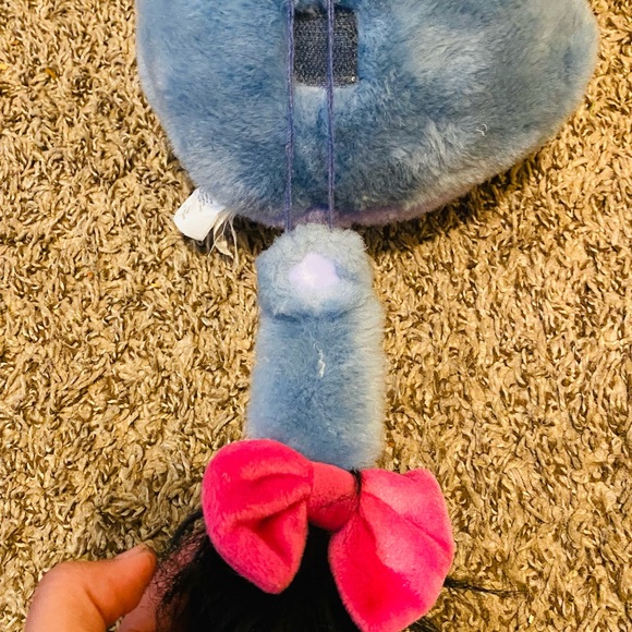 Eeyore Donkey Plush 11" With Detachable Tail Pink Bow Disney Store Exclusive - Picture 2 of 6